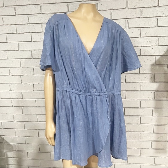 Lane Bryant Faux Wrap Flutter Top - Picture 8 of 9